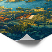 グアテマライラストレーショントラベルアートヴィンテージ ポスター (角)