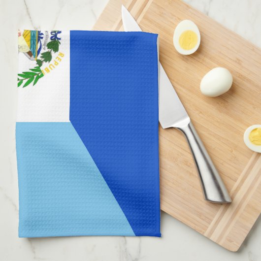 グアテマラエルサルバドルの半分の旗の国の記号 キッチンタオル (四つ折り)