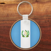 グアテマラカッコいい国旗のシール キーホルダー (正面)