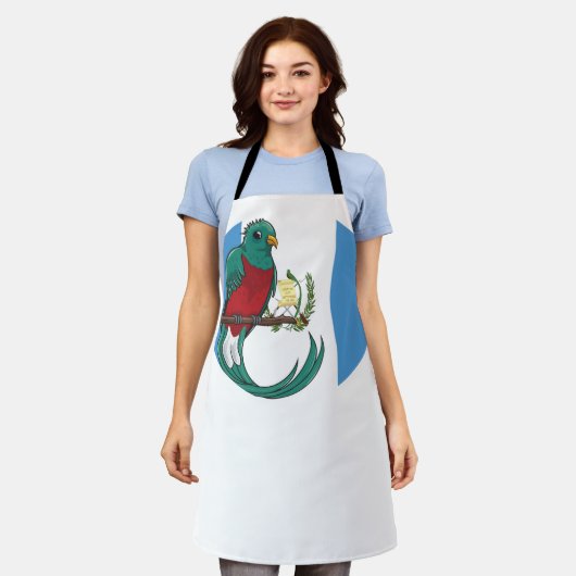 グアテマラケツァルグアテマラ国旗 エプロン (着用した状態)