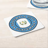 グアテマラシティグアテマラ スクエアペーパーコースター (アングル)