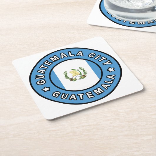 グアテマラシティグアテマラ スクエアペーパーコースター (アングル)