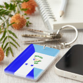 グアテマラホンジュラスの半分の旗の記号 キーホルダー (正面右)