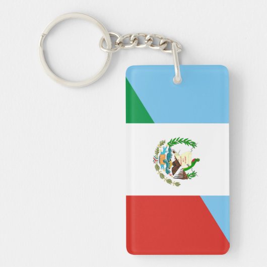 グアテマラメキシコの半分の旗の記号 キーホルダー (正面)