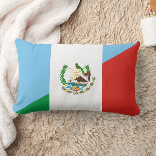 グアテマラメキシコの半分の旗の記号 ランバークッション (ブランケット)
