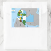 グアテマラ国の地図の国旗 長方形シール (バッグ)