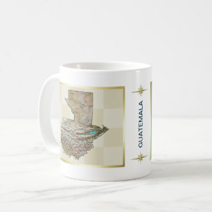 グアテマラ国旗と地図マグ コーヒーマグカップ