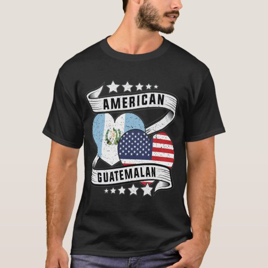 グアテマラ国旗のシャツ Tシャツ (正面)