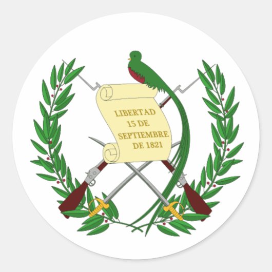 グアテマラ国旗のシール ラウンドシール (正面)