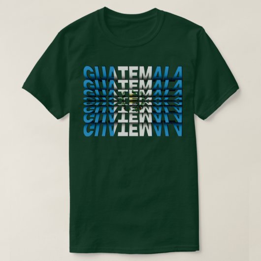 グアテマラ国旗の反転文字効果 Tシャツ (デザイン正面)