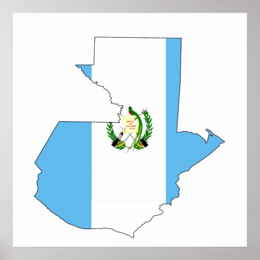 グアテマラ国旗の図形シルエット ポスター (正面)