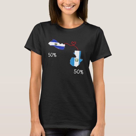 グアテマラ国旗の地図グアテマラ Tシャツ (正面)