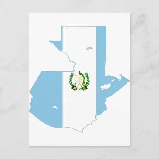 グアテマラ国旗の地図GT ポストカード (正面)