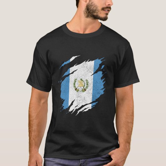 グアテマラ国旗プライドチャ Tシャツ (正面)