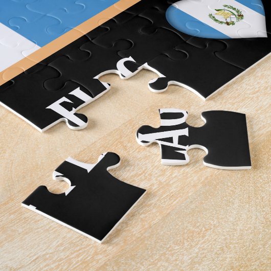 グアテマラ国旗&グアテマラ国/グアテマラ ジグソーパズル (側面)