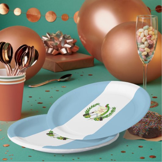 グアテマラ国旗 ペーパープレート (複数)