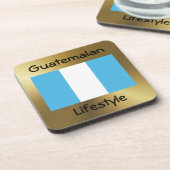 グアテマラ国旗+文字コースター コースター (左側)