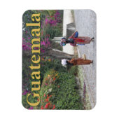 グアテマラ女性，女性，花，ド伝統的レス マグネット (縦)