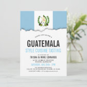 グアテマラ料理|パーティーフラグ白招待状 招待状 (スタンド正面)