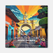 グアテマラ旅行ヴィンテージポスターアンティグア マグネット (正面)