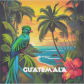 グアテマラ旅行ヴィンテージレトロポスターウォールアートセット シール (正面)