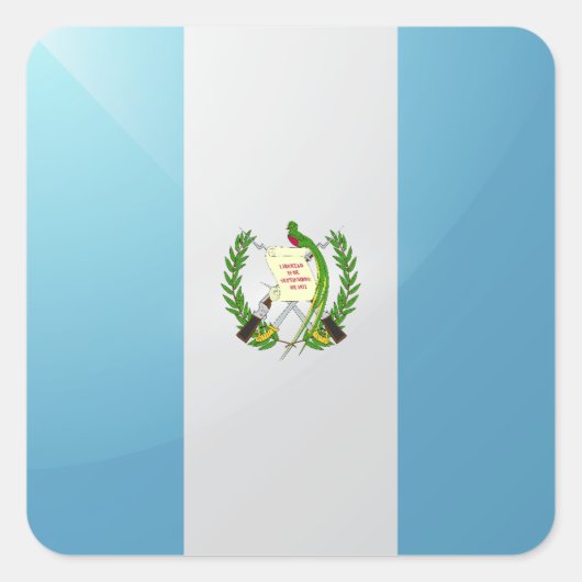 グアテマラ角光沢フラグ スクエアシール (正面)
