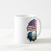 グアテマラ・アメリカ合衆国の木のルーツ国旗 コーヒーマグカップ (正面右)