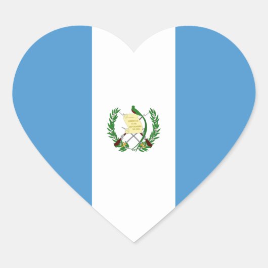 グアテマラ/グアテマラハート国旗 ハートシール (正面)