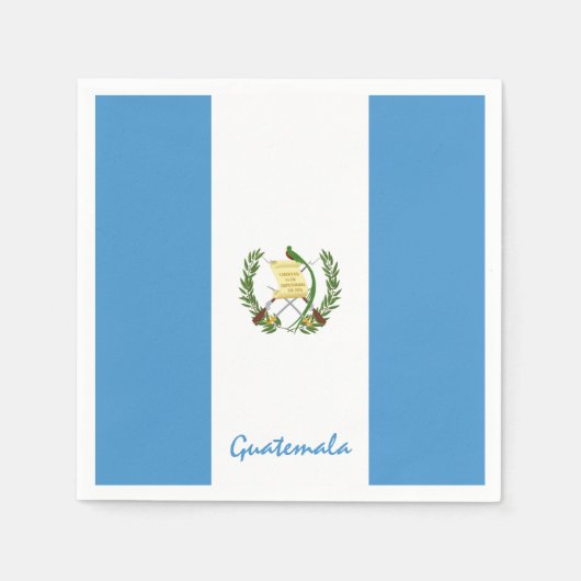 グアテマラ&グアテマラ国旗のパーティーファッション/スポーツファン スタンダードカクテルナプキン (正面)
