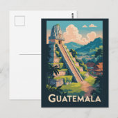 グアテマラ・ティカル国立公園のイラスト 旅行 ポストカード (正面/裏面)