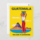 グアテマラ、フォークの衣装を着たプレートの頭の女性 ポストカード (正面/裏面)