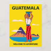 グアテマラ、フォークの衣装を着たプレートの頭の女性 ポストカード (正面)