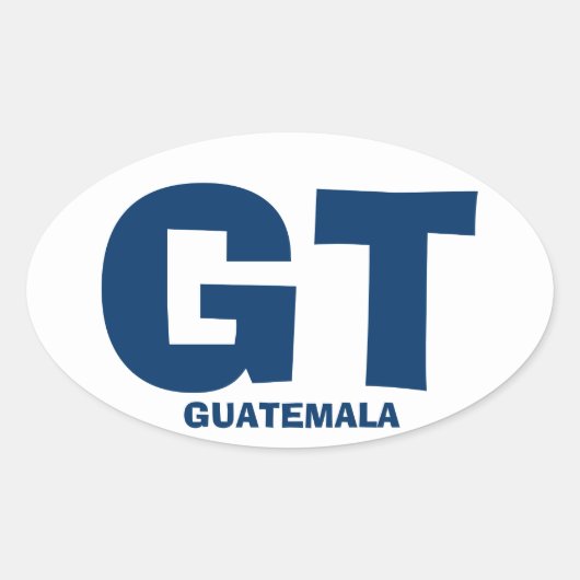 グアテマラGTオーバルステッカー 楕円形シール (正面)
