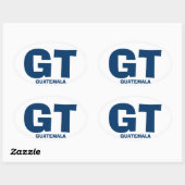 グアテマラGTオーバルステッカー 楕円形シール (シート)