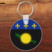 グアドループ国旗のキーチェーン キーホルダー (正面)