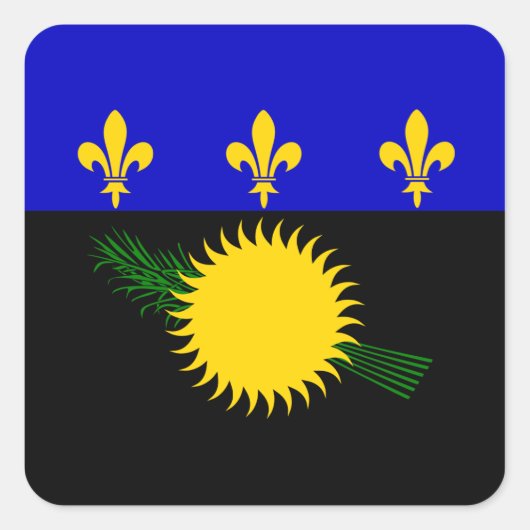 グアドループ国旗 スクエアシール (正面)