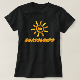 グアドループ明るい黄色とオレンジ Tシャツ