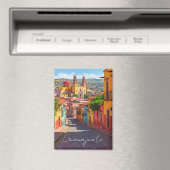 グアナファトメキシコ水彩画 マグネット (インサイチュ (食洗機))