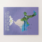 グアナ島英国ヴァージン諸島旅行ポスター ジグソーパズル (横)