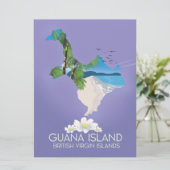 グアナ島 英領ヴァージン諸島 旅行ポスター 招待状 (スタンド正面)
