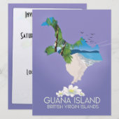 グアナ島 英領ヴァージン諸島 旅行ポスター 招待状 (正面/裏面)