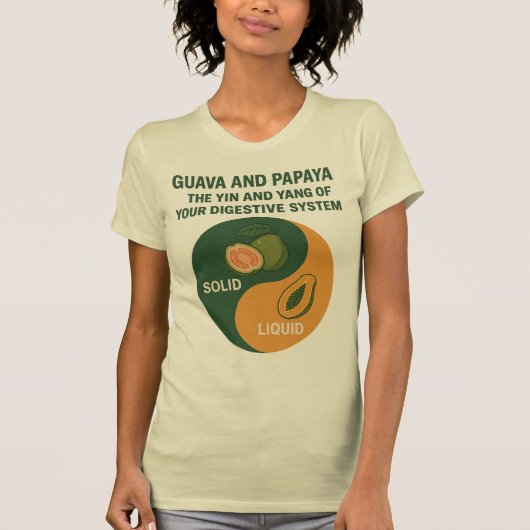 グアバとパパイヤ:消化のインとヤン Tシャツ (正面)