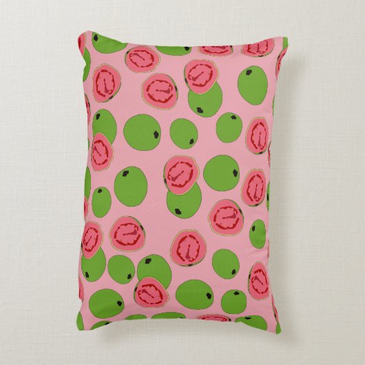 グアバの果実模様 アクセントクッション (裏面(縦))
