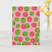 グアバの果実模様 カード (黄色い花)