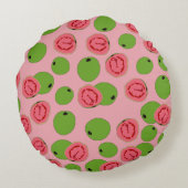 グアバの果実模様 ラウンドクッション (裏面)