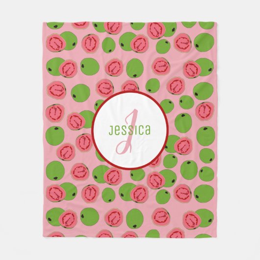 グアバカスタマイズフルーツパターン フリースブランケット (正面)