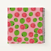 グアバパーソナライズされたフルーツパターンレシピクックブック ノートブック (裏面)