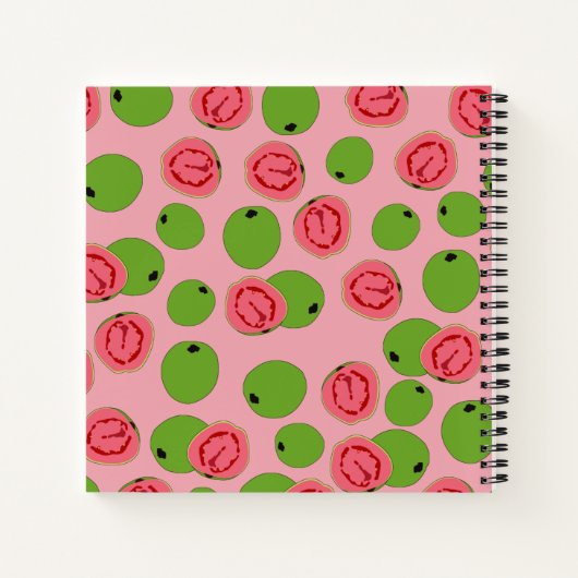 グアバパーソナライズされたフルーツパターンレシピクックブック ノートブック (裏面)