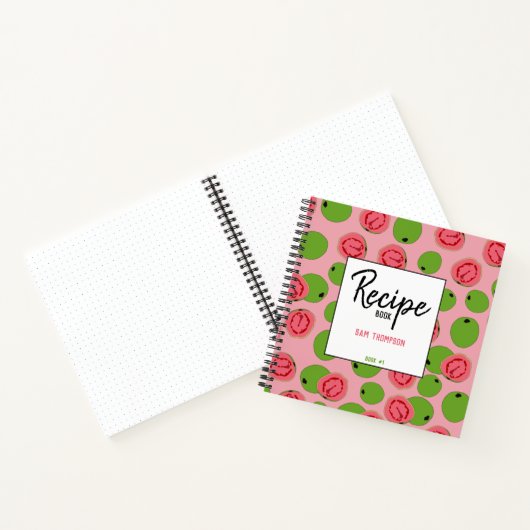 グアバパーソナライズされたフルーツパターンレシピクックブック ノートブック (内部)