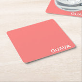 グアバピンク色名 スクエアペーパーコースター (アングル)
